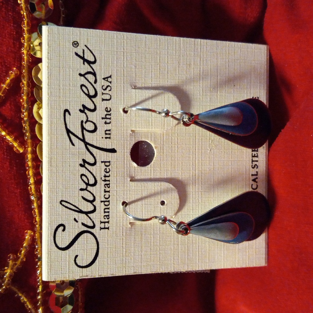 Silver Forest dangle earrings
